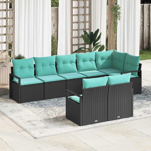 Maison Exclusive – Sedacia súprava, 8 kusov, čierna [syntetický materiál]: Polyratan
