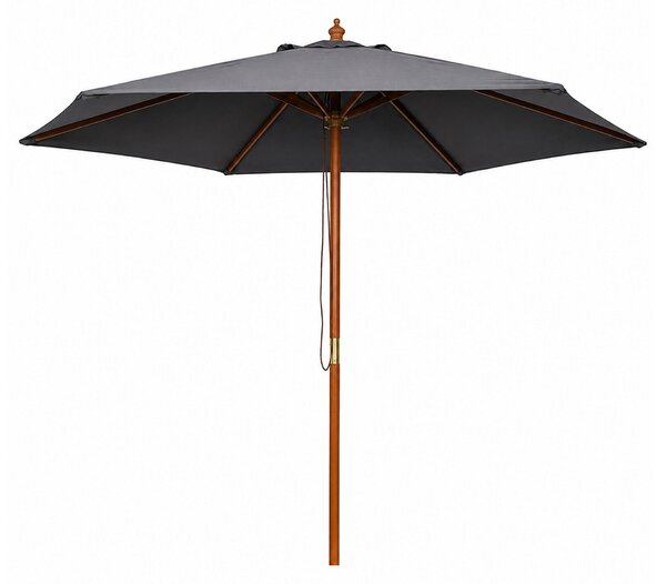 Linder Exclusiv Záhradný slnečník s drevenou konštrukciou 250 cm Tmavo sivý