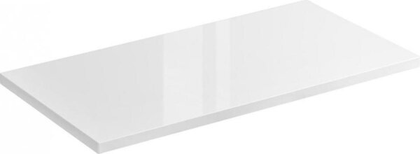 Kúpeľňová doska 120 cm biela lesklá MDF na umývadlo na dosku