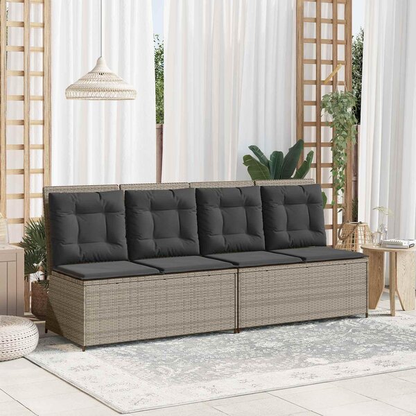Maison Exclusive - Záhradná lavička Svetlošedá Poly-rattan