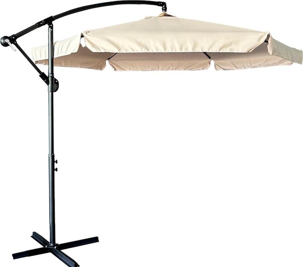 KIK KX3313 Slnečník s bočnou nohou 290 cm béžový