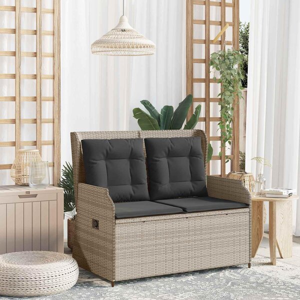 Maison Exclusive - Záhradná lavička Svetlošedá Poly-rattan