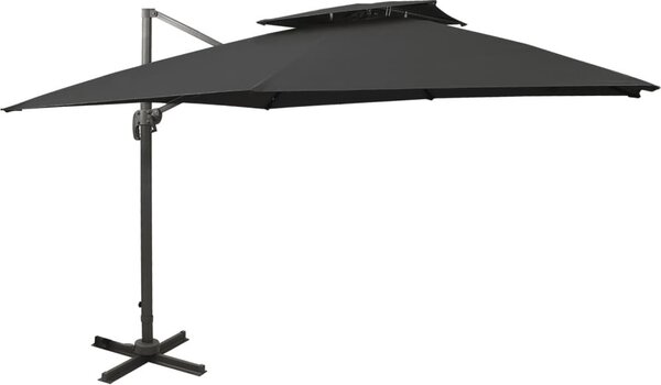 Maison Exclusive – slnečník s ventiláciou 300 x 300 cm, čierny