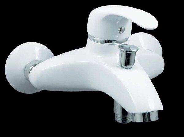 Vaňová batéria nástenná PERLA, rozstup 150mm, biela