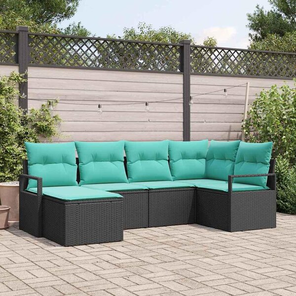 Maison Exclusive – Sedacia súprava, 6 kusov, čierna [syntetický materiál]: Polyratan