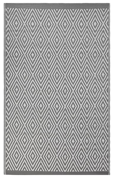 Vonkajší koberec sivá biela polypropylén 120 x 180 cm obdĺžnikový tvar geometrický vzor moderný štýl záhrada exteriér