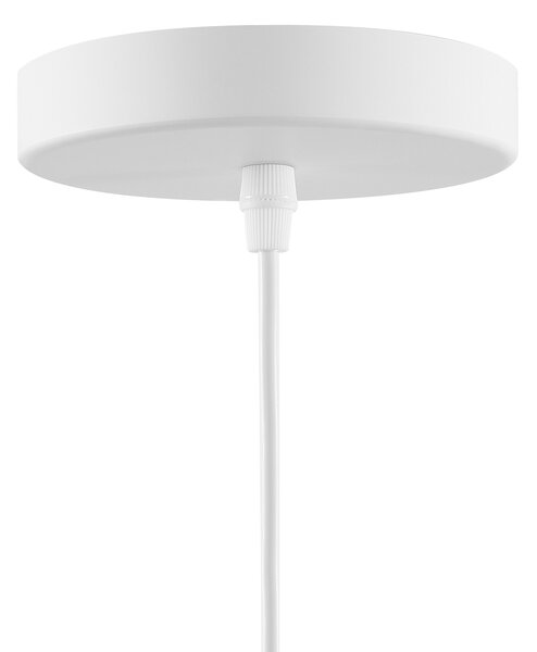 Závesná lampa biela priehľadná sklenené tienidlo geometrický okrúhly tvar na strop moderný priemyselný štýl obývačka jedáleň