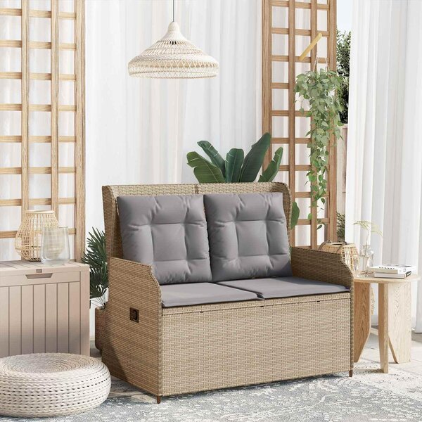 Maison Exclusive - Záhradná lavička Béžová Poly-rattan