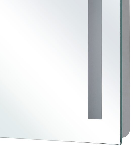 Kúpeľňové zrkadlo transparentné 60 x 70 cm so sklom s LED osvetlením obdĺžnikové moderné