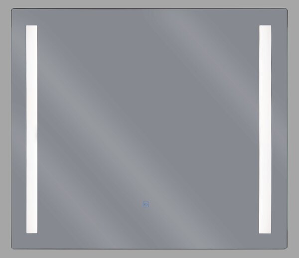 Kúpeľňové zrkadlo transparentné 60 x 70 cm so sklom s LED osvetlením obdĺžnikové moderné