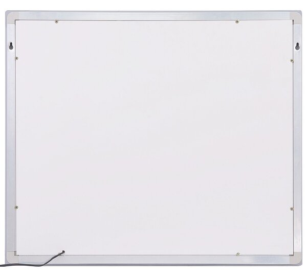 Kúpeľňové zrkadlo transparentné 60 x 70 cm so sklom s LED osvetlením obdĺžnikové moderné