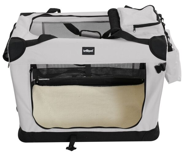 Leopet Prepravný box pre psov XXXL, 102 x 69 x 69 cm, sivý