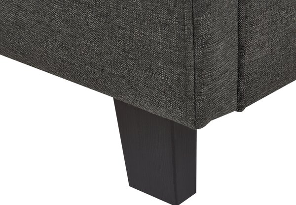 Posteľ tmavosivá látkové čalúnenie 140 x 200 cm vysoké prešívané čelo moderný štýl spálňa