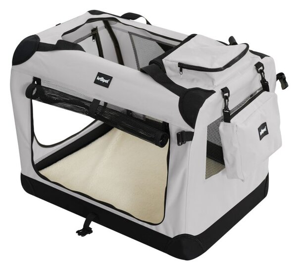 Leopet Prepravný box pre psov XXXL, 102 x 69 x 69 cm, sivý
