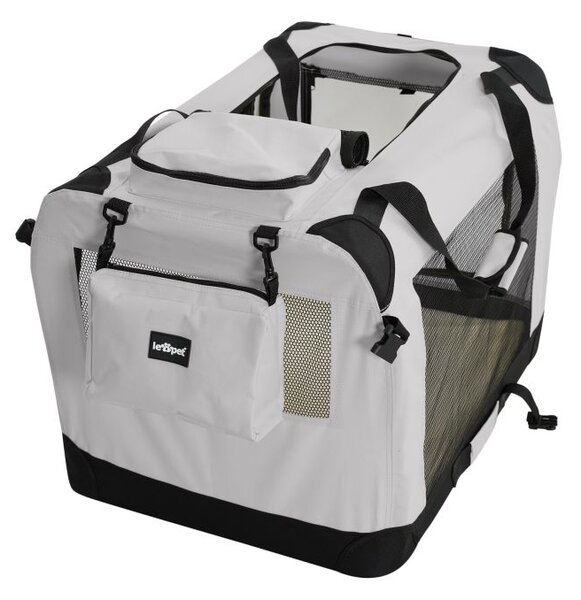 Leopet Prepravný box pre psov XXXL, 102 x 69 x 69 cm, sivý