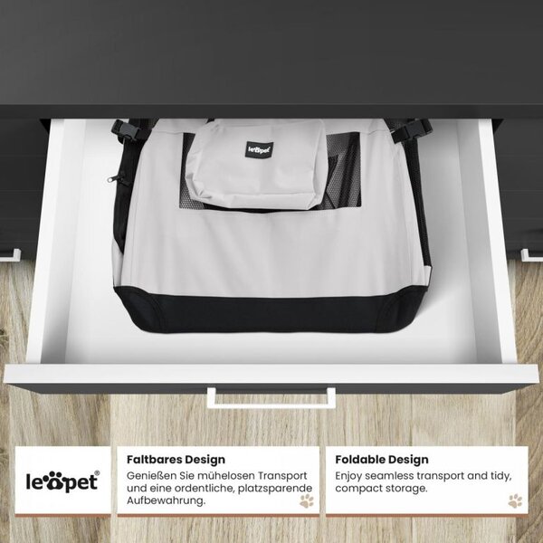 Leopet Prepravný box pre psov XXXL, 102 x 69 x 69 cm, sivý