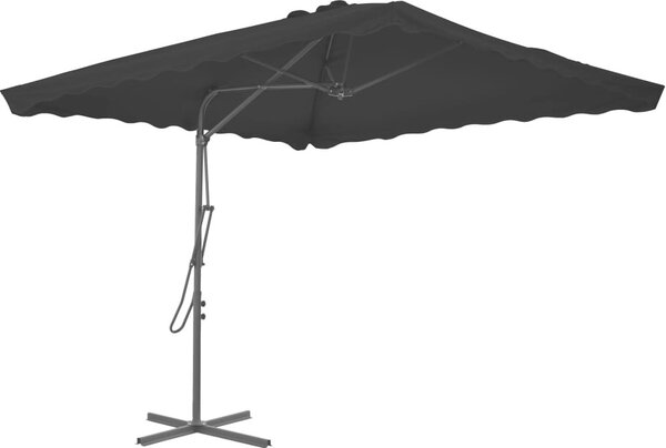 Maison Exclusive – slnečník s oceľovou tyčou 250 × 250 × 230 cm, čierny