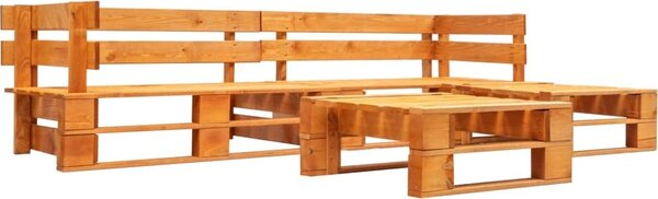 Maison Exclusive – 4-dielna záhradná sedacia súprava z palet, drevo, farba medová