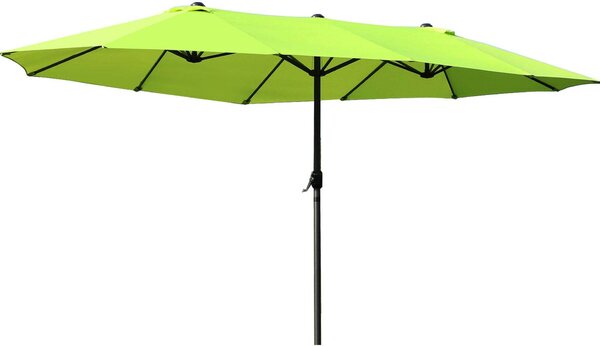 Dvojitý slnečník Outsunny – záhradný slnečník s ručnou kľukou, 460 x 270 cm