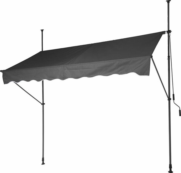 Polyester Sivá Nastaviteľná markíza 250 x 120 cm