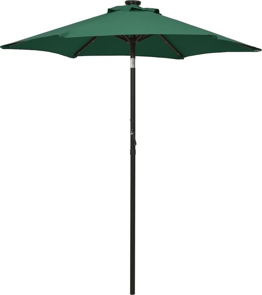 Maison Exclusive – slnečník s LED osvetlením, zelený, 200 x 211 cm, hliník