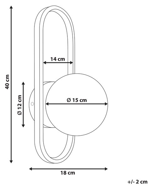 Nástenná lampa čierna kovová základňa nepriehľadné sklenené tienidlo geometrický tvar moderný štýl obývacia izba spálňa