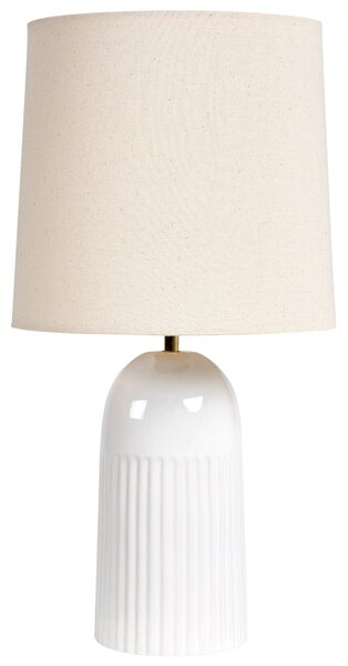 Stolná lampa krémová biela keramický podstavec ľanové tienidlo klasický moderný štýl spálňa predsieň obývačka