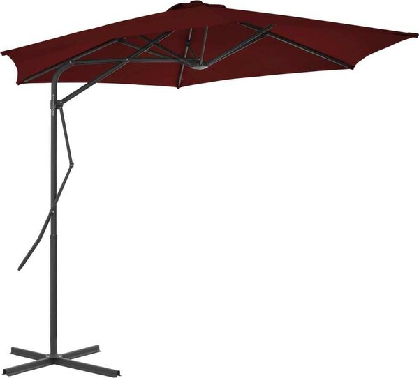Maison Exclusive – slnečník s oceľovou tyčou 300 x 230 cm, bordová farba