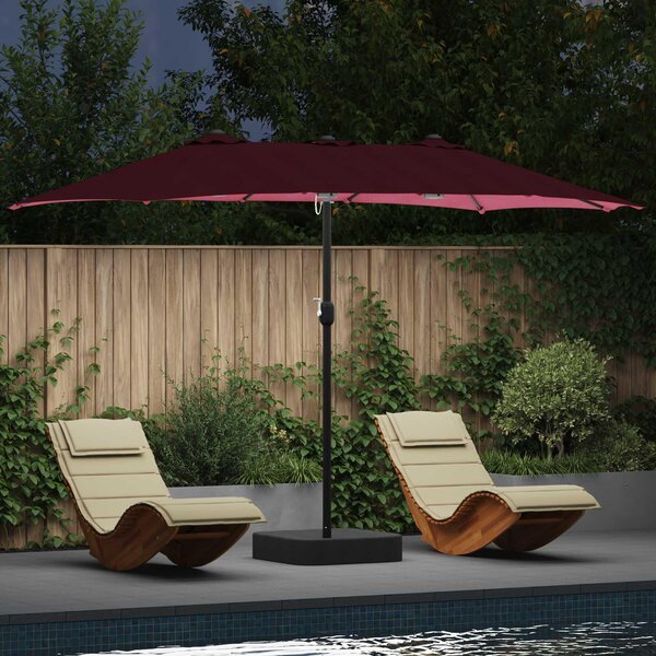 Maison Exclusive - Záhradný slnečník Bordeaux červená 385 x 209 x 244 cm Polyester