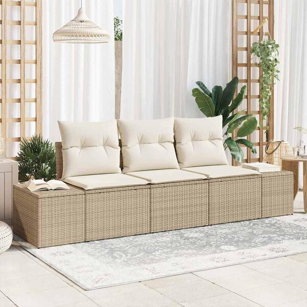Maison Exclusive – Sedacia súprava, 3 kusy, béžová [syntetický materiál]: Polyratan