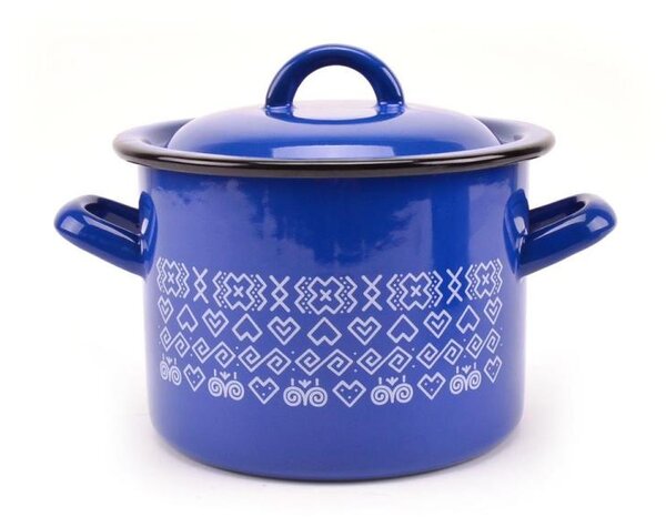 Kinekus - Hrniec smalt + pokr. 16cm/2,5L dekor Čičmany KLC
