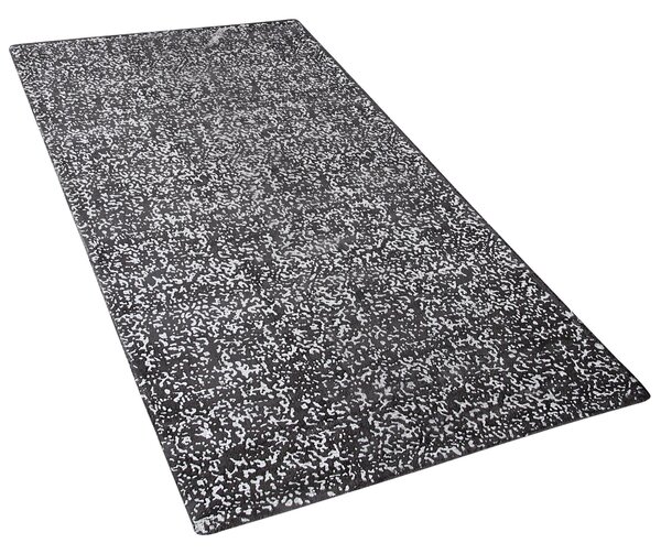 Koberec sivý so strieborným viskózový 80 x 150 cm moderný do obývacej izby a spálne