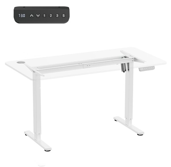 Výškovo nastaviteľný elektrický stôl Ergo Office max. výška 1160 mm max. - 80 kg bez stolovej dosky biely ER-400 W