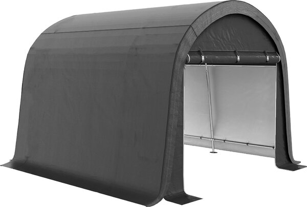 Záhradný domček Outsunny 3 x 3 m s UV ochranou, dvoma roletovými dverami, sivý
