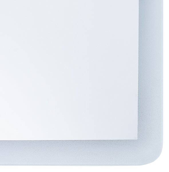 Nástenné zrkadlo strieborné s LED svetlom osvetlené obdĺžnikové 60 x 80 cm systém proti zahmlievaniu