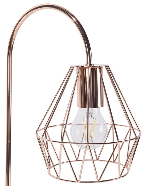 Stolná lampa svetlý medený kov tienidlo v tvare diamantu okrúhly stojan mramorový vzhľad