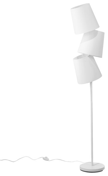 Stojaca lampa krémová biela kov polyester 164 cm 3 látkové tienidlá retro moderný štýl obývačka spálňa
