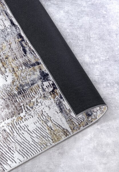 ELLE Decoration, Kusový koberec Imagination New 106037 Anthracite/Gold z kolekcie Elle, 120x160, šedá, obývacia izba