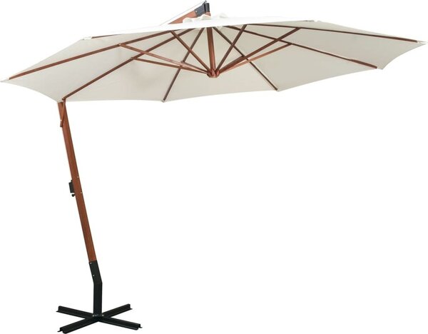 Maison Exclusive - Slnečník 350 cm Drevený stožiar Biely