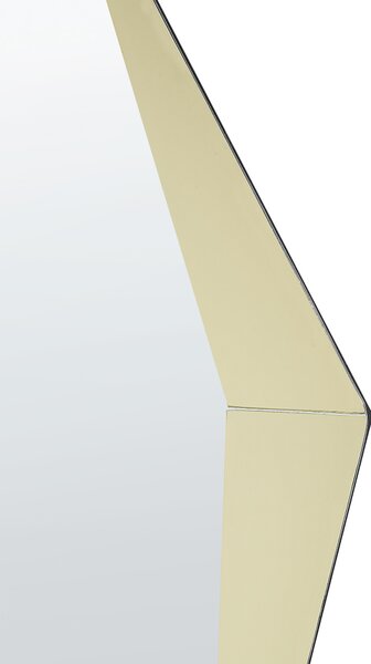 Nástenné zrkadlo zlaté sklo MDF 68 x 120 cm nepravidelný asymetrický tvar bez rámu moderný štýl doplnky