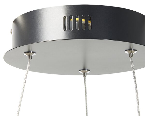 Závesná lampa čierna kovová hliníková s LED svetlom 4 prstencové kruhy moderné závesné elegantné svietidlo