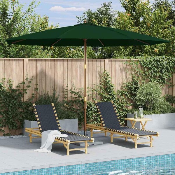 Maison Exclusive - Slnečník s dreveným stožiarom 350 cm zelený