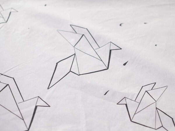 Bavlnená obliečka na vankúš Renforcé 70 × 90 cm - Birds origami
