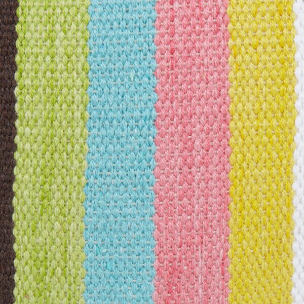 Taburet viacfarebný bavlna 45 x 45 cm geometrický vzor so strapcami ručná výroba puf podnožka boho moderný štýl obývačka spálňa