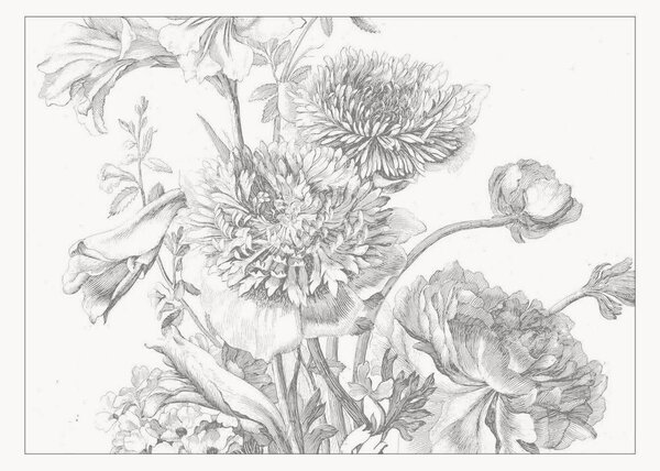 Netkaná tapeta Engraved Flowers