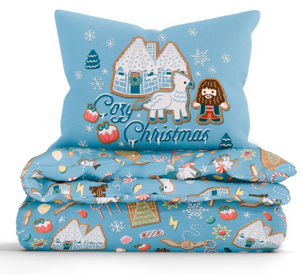 Bavlnené obliečky Renforcé - Cozy Christmas modré