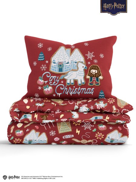 Bavlnené obliečky Renforcé - Cozy Christmas tmavo červené