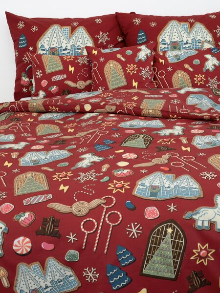 Bavlnené obliečky Renforcé - Cozy Christmas tmavo červené