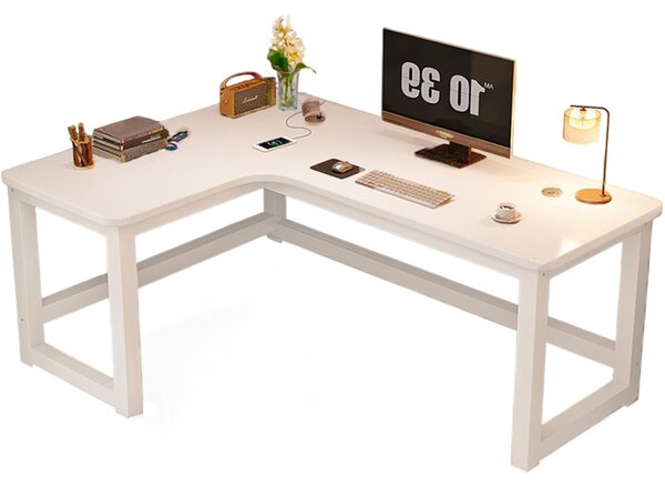 Rohový Herný Počítačový Stôl Veľký Moderný Biely Loft 120 Cm