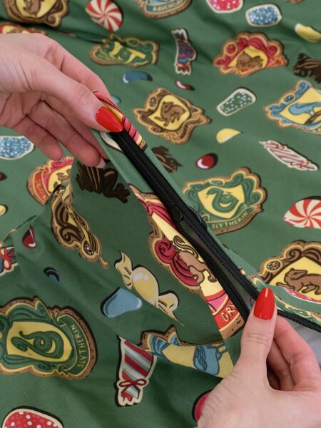 Bavlnené obliečky Renforcé - Christmas at Hogwarts tmavo zelené